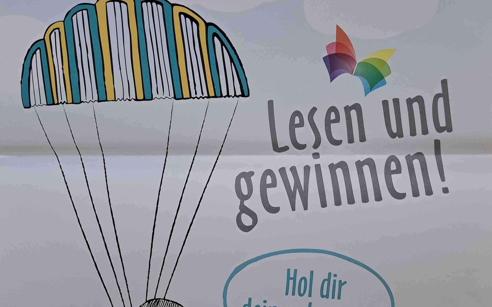 Plakat zur Lesepassaktion 2024 "Lesen und Gewinnen"